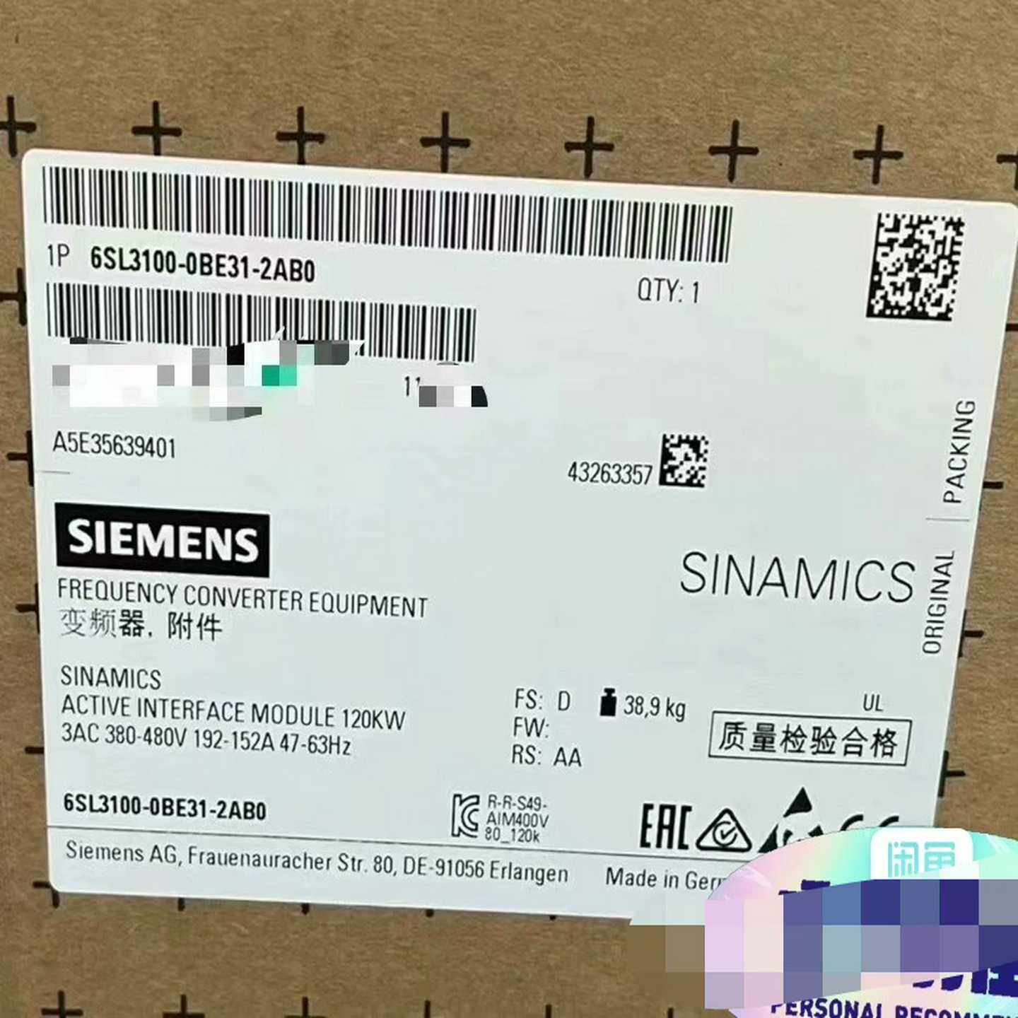 6SL3100-0BE31-2AB0余货，有来聊~询价