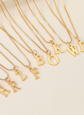 字母项链 26 English letters necklace golden collarbone chain