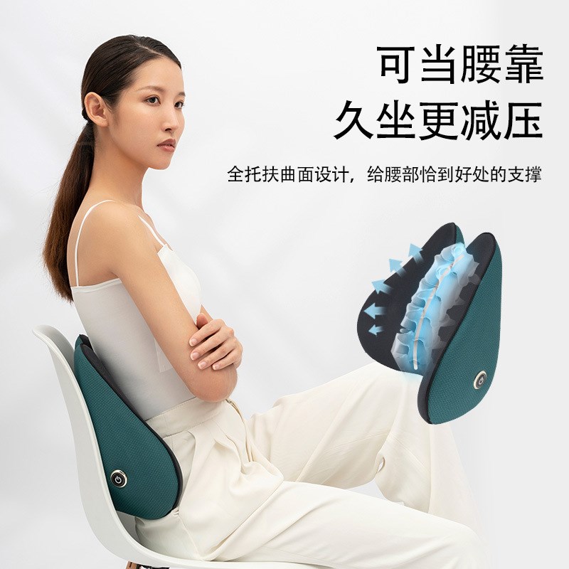 腰部按摩器腹部热敷腰车载家用背部颈部揉捏全身按摩腰背靠按摩器
