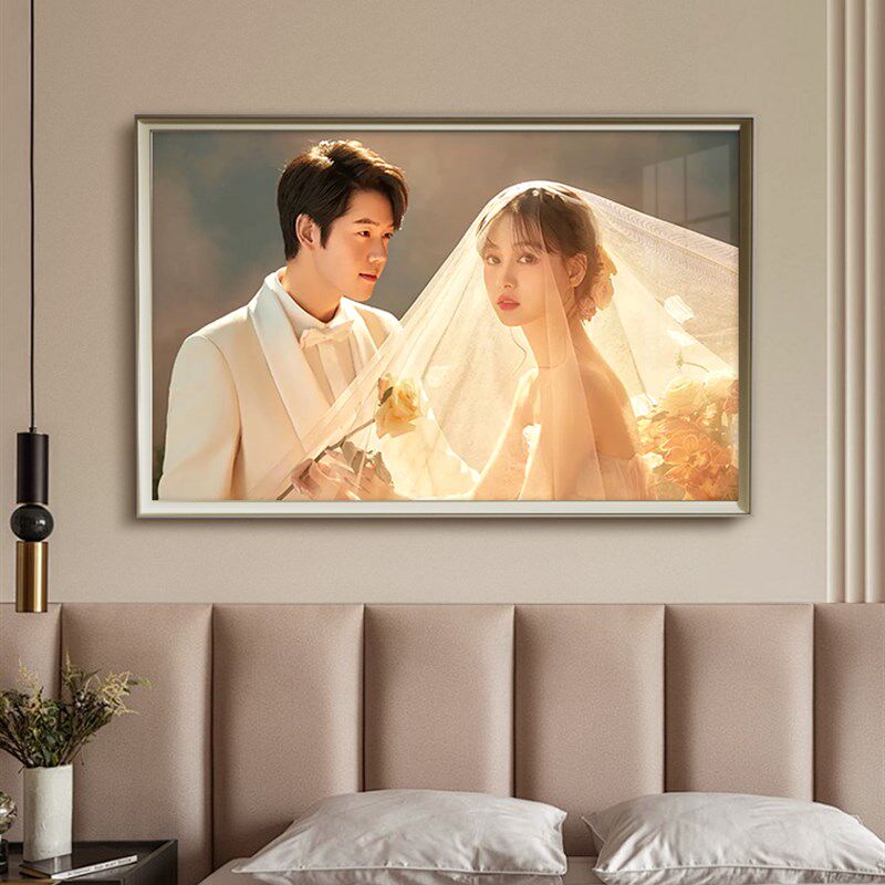 婚纱照相框挂墙定制加打印冲洗结婚照片放大尺寸制作床头结婚相框