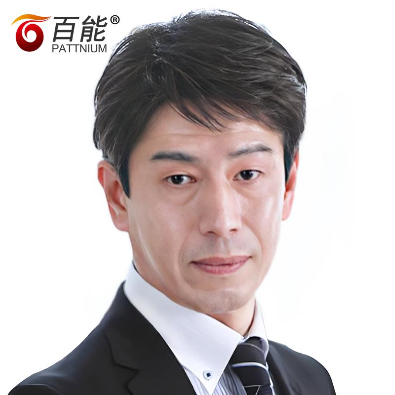 商务休闲中老年假发男 白发男士真发假发短发 全手织递针假发头套