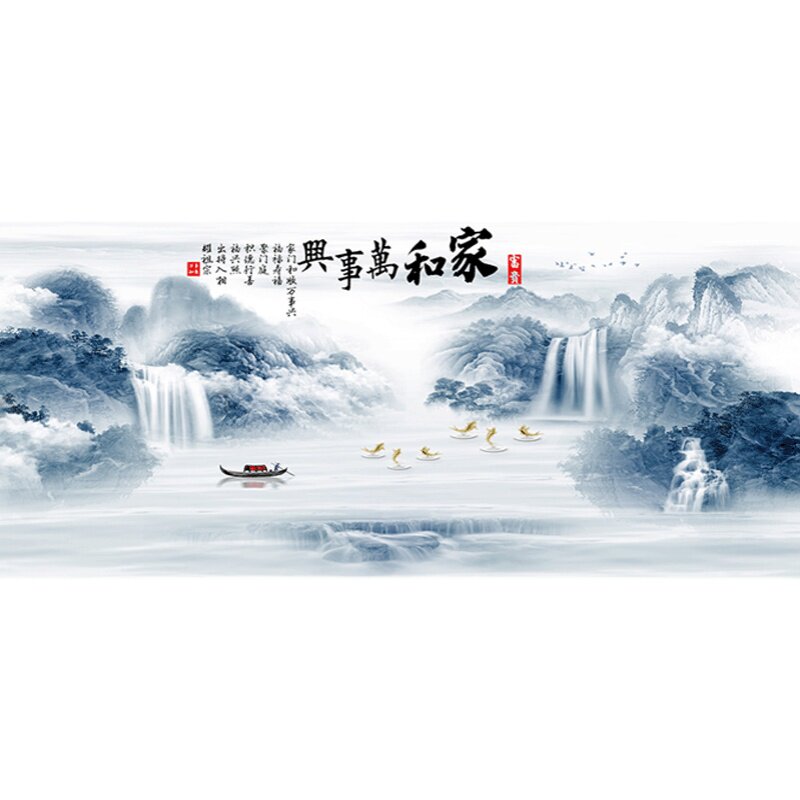 家和万事兴钻石画2023新款客厅贴钻十字绣流水生财砖石绣风景手工