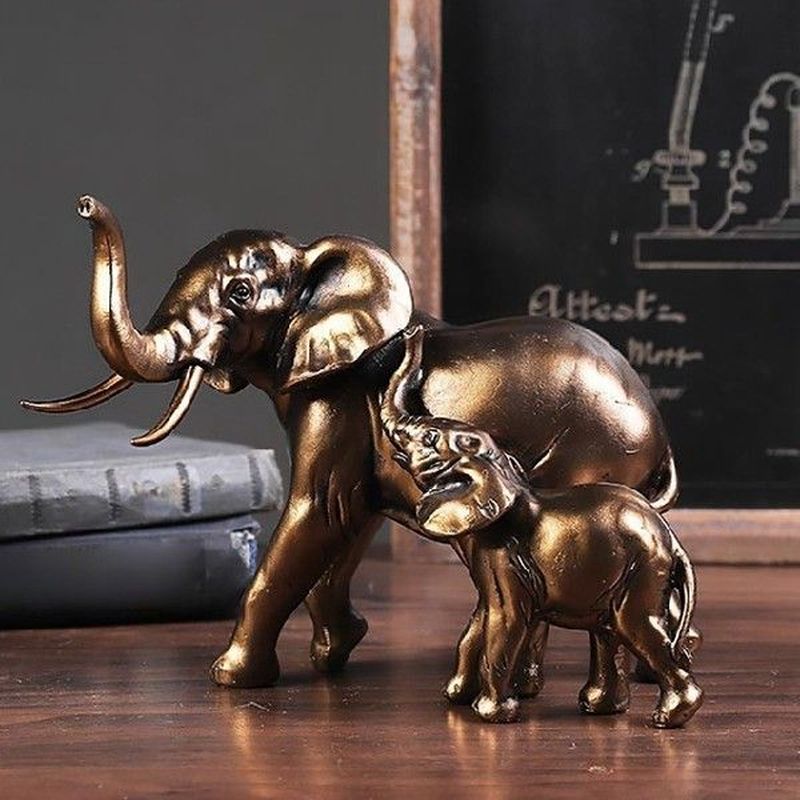 现货M Ad Child Elephat Crafts Resi Statue Retro