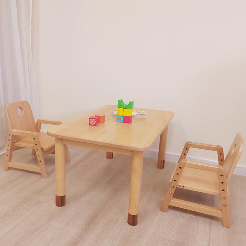 幼儿园桌宝长方桌子榉具书木儿童桌椅套装托育早教课桌椅可升降宝