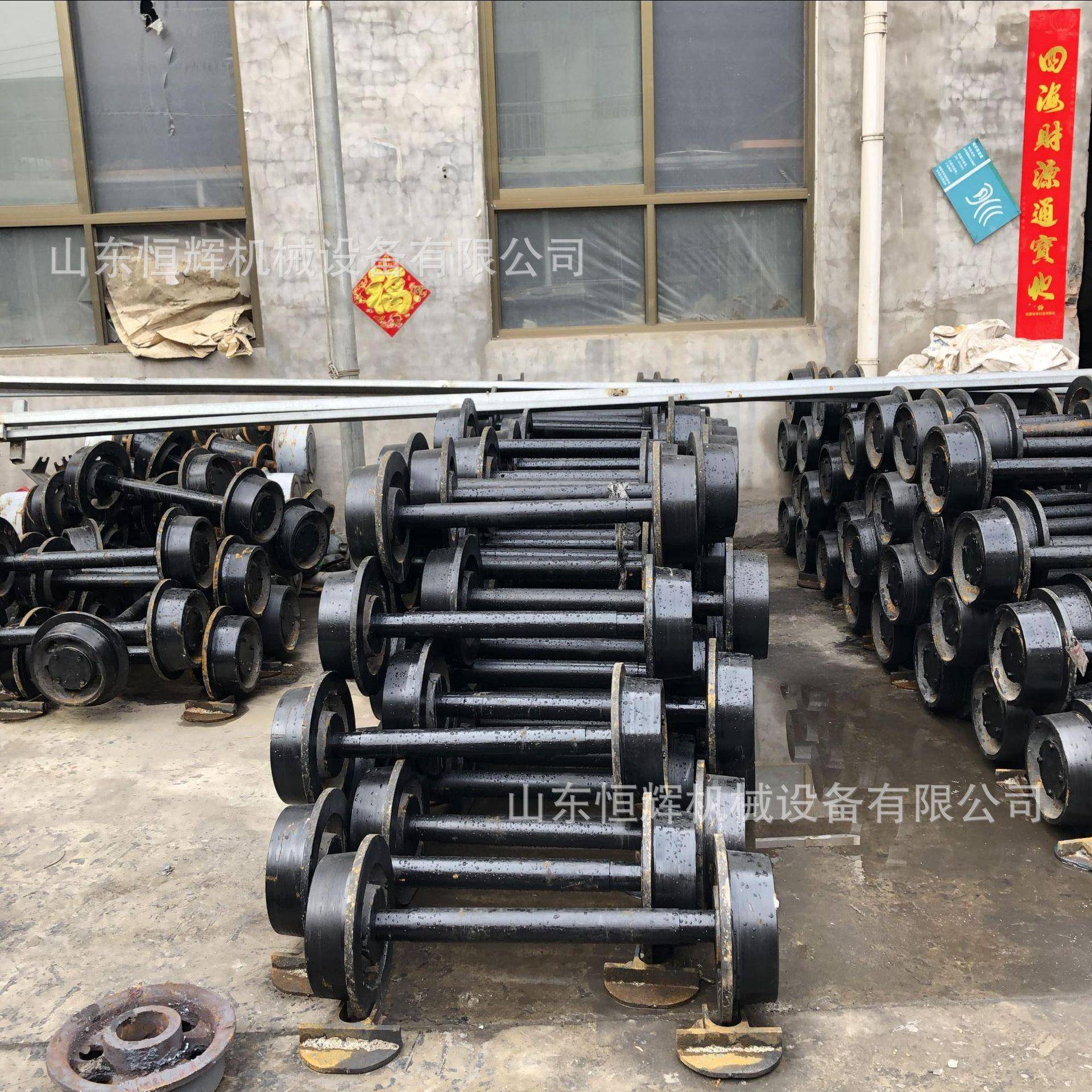 厂家PGW轨距矿车轮对T平板道车用翻斗车实心轮运输边轨单轮