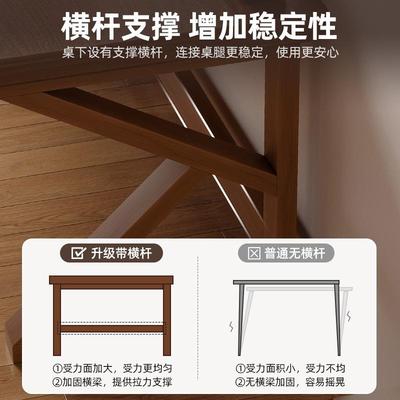 双人长书桌学生家用电脑桌学习桌客厅办公桌实木腿写字桌子工作台