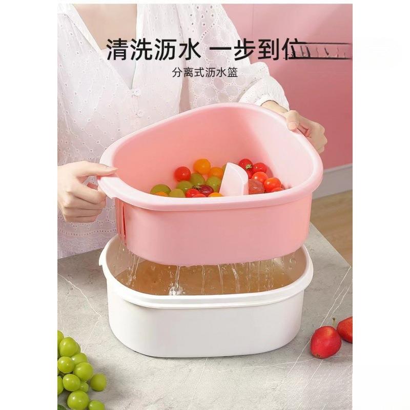 免手洗果蔬清洗机.甩干机家用小型沥水篮脱水器果淘淘洗水果神器