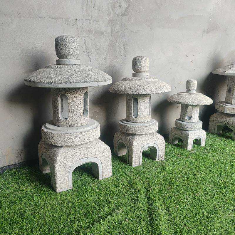 石灯笼花园落地灯摆件酒店草坪庭院日式青石电石灯仿古中式宫灯