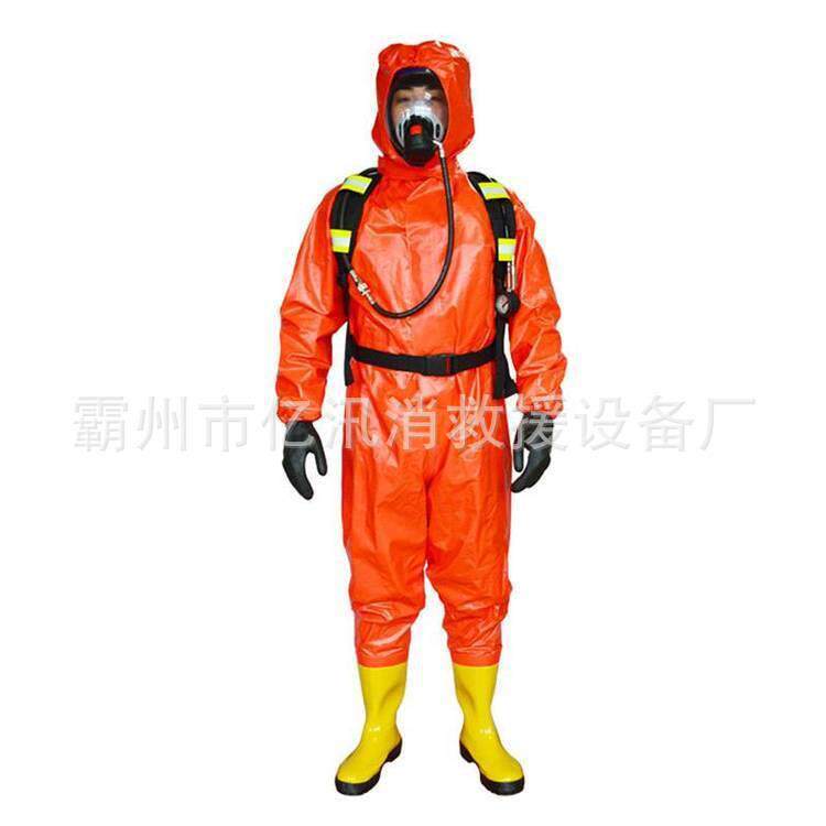 轻型化学防护服化学灾害现场躯体防护连体式结构复合材料橡胶材料