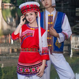 现货新款白族服装成人金花女装刺绣少数民族演出服饰男装云南