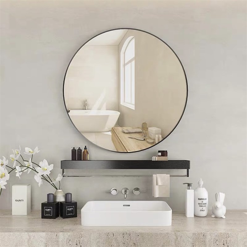 高清浴室镜卫生间镜子免打u孔洗手台贴墙自粘家用洗漱台玻璃化妆