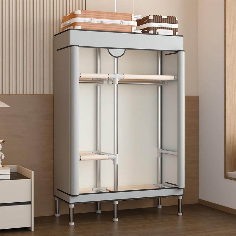 简易衣柜家用卧室钢管加粗加厚宿舍出租房小型收纳衣橱组装布衣柜