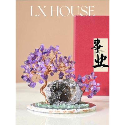 天然水晶树发财树招财小礼品车载摆件七夕礼物情绪稳定治愈小摆件