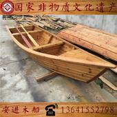 手划木船欧式 木船公园游船船装 饰木船钓鱼船观光木船小木船道具船