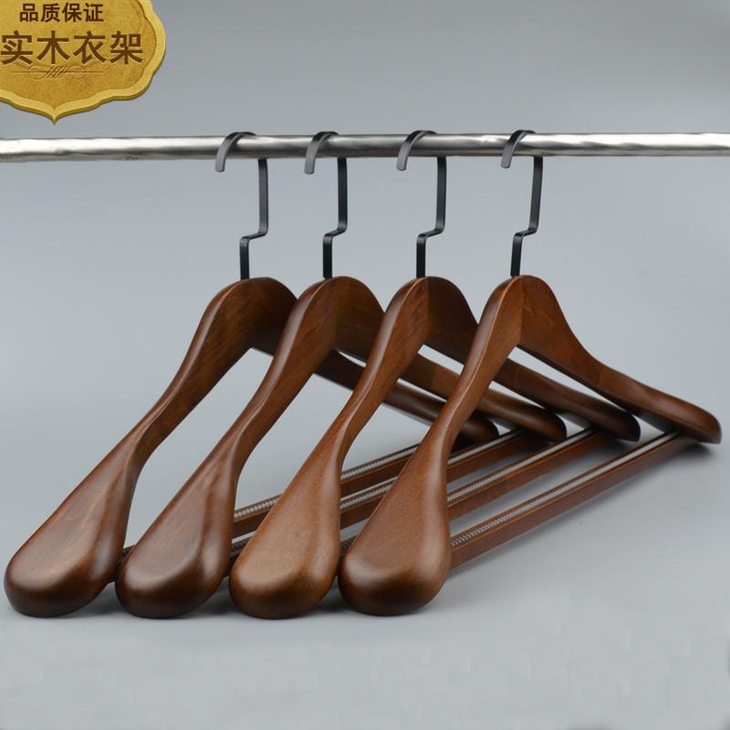 宽肩实木衣架子覆古木质挂衣架防滑家用服装店酒店西服衣架