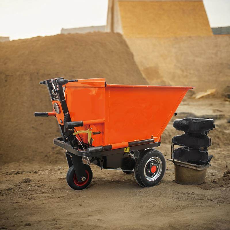 工程电动三轮车小型手推建筑工地用拉砂浆灰斗车小骑兵翻斗载重王
