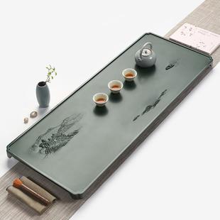天然乌金石茶盘家用现代简约整块2025高档茶台石头石盘茶海托茶具