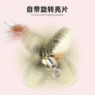 双钩飞蝇钩旋转复合瓜子亮片免助投器鲈鱼路亚饵仿生苍蝇钩马口