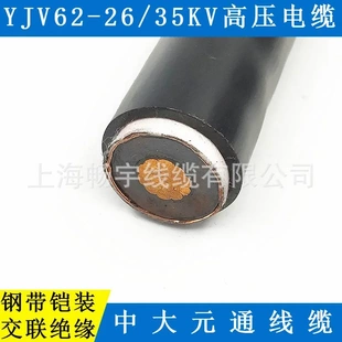 通线缆 95平方高压铜芯电力电缆不锈钢钢带YJV62 35KV中大元