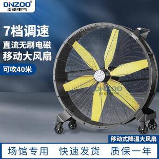 落地扇工业广角吹风40米强力扇 直流无刷电磁移动大风扇48寸手推式