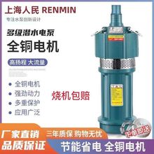 上海人民多级潜水泵220V高扬程大流量农用灌溉泵380V深井抽水水泵