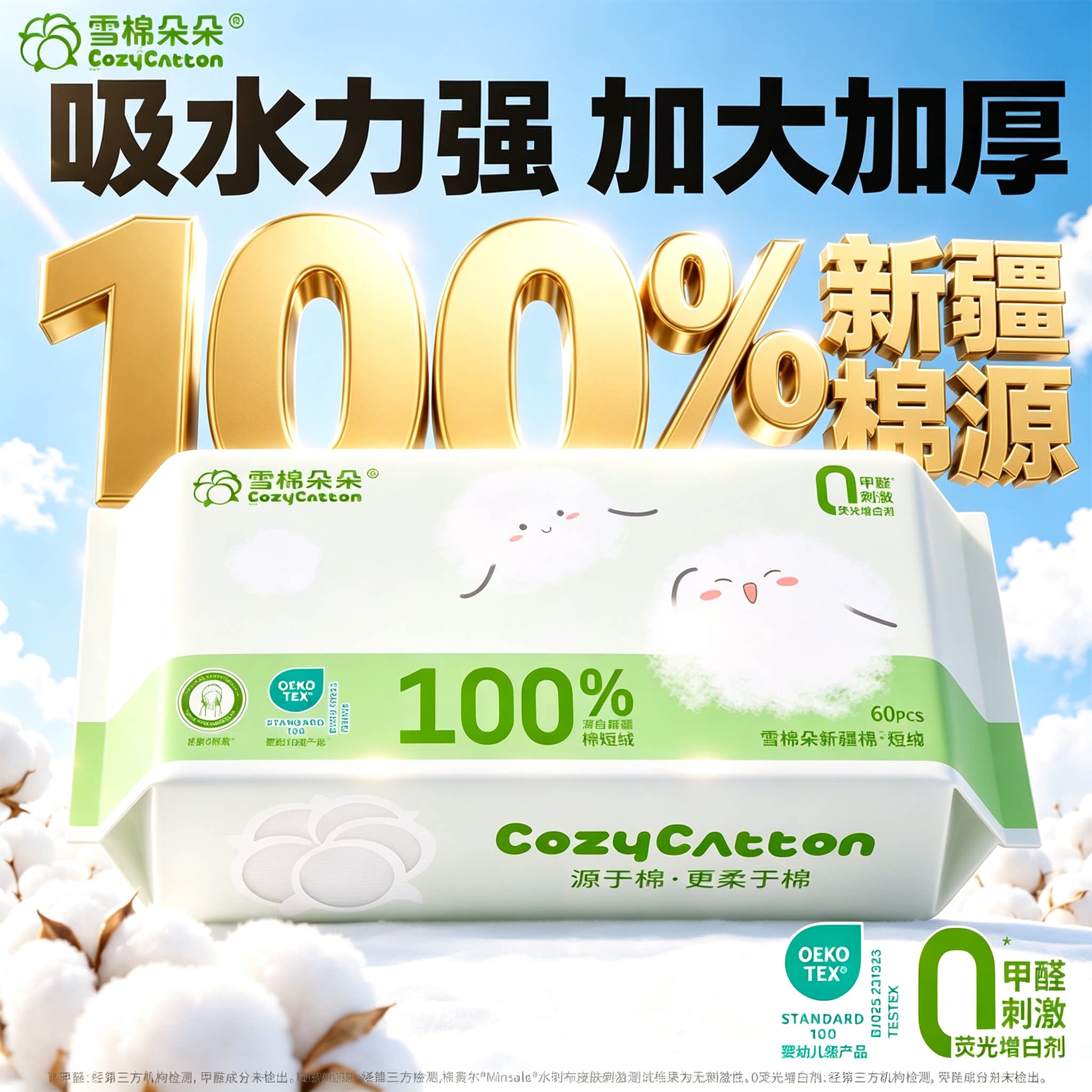 雪棉朵朵加大加厚款棉源柔巾