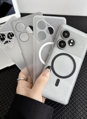 适用Realme真我GT6手机壳neo6se冰雾磨砂白磁吸GT7pro超薄精孔保护套neo7高级感无线充电GT5pro简约亲肤PC壳