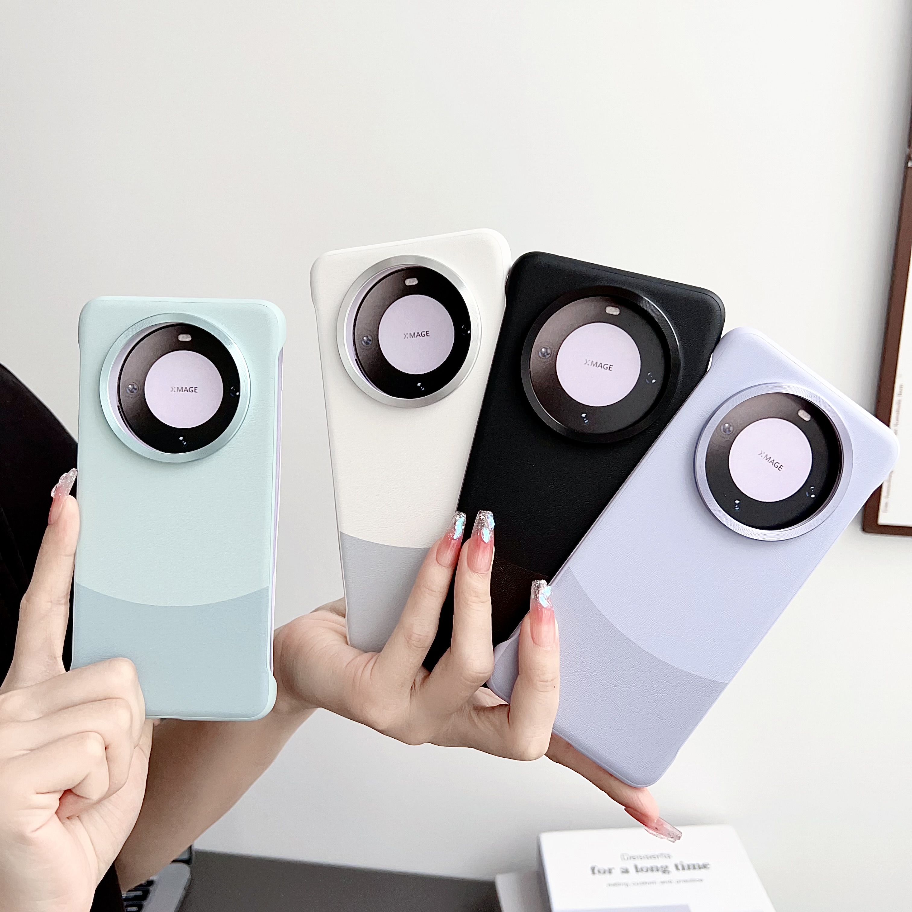 适用华为mate60pro+新款素皮无边框手机壳mete60pro半包保护套系列超薄防摔魅特60rs高级感男女mt适用聪mtae