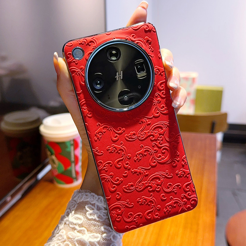 适用oppofindx8s+手机壳高级中国风龙腾纹电镀findx8ultra保护套半包硬壳无边框findx8S超薄个性男女龙纹高档