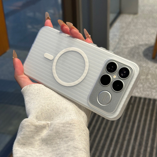 适用红米k90proamx手机壳2026新款瓦楞磁吸保护套redmi外壳k80透明磨砂k70至尊版超薄全包防摔女款亚克力硬壳