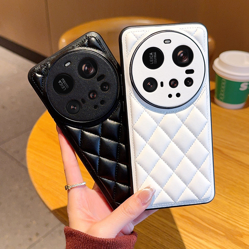 适用小米15Ultra手机壳菱格小香风高级新款小米14Ultra手机套个性时尚奢华红米K80Pro简约超薄全包防摔保护套