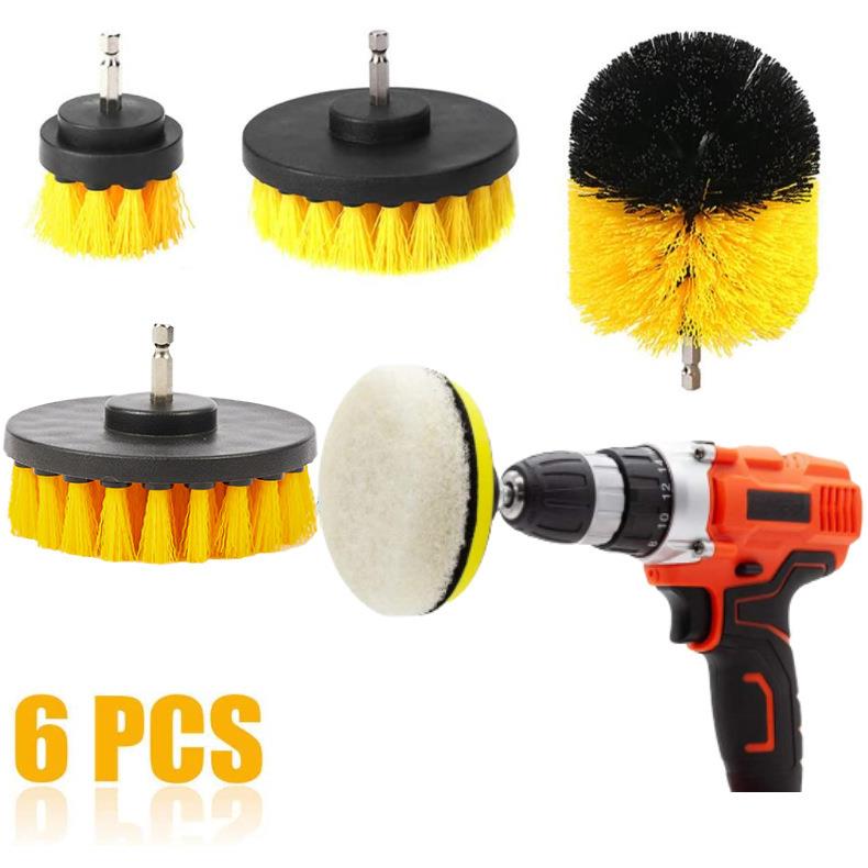跨境爆款6件套菜瓜布清洁套装抛光刷电钻清洁刷电钻刷