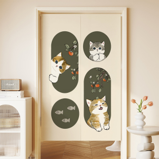厨房门帘隔断帘高档猫咪入户布帘卧室房间家用卫生间遮挡帘高级感