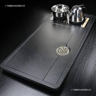 大茶海套裝 全自動(dòng)茶盤(pán)實(shí)木家用茶臺(tái)燒水壺一體辦公室新款 排水托盤(pán)