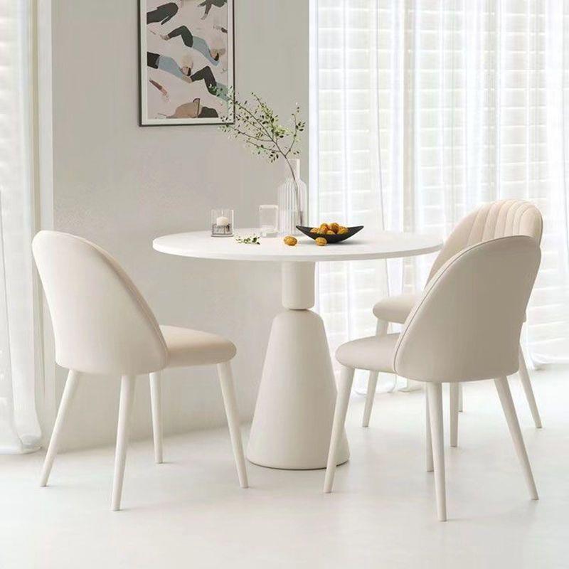 油型风法式QFD圆桌餐小桌户家用岩板奶桌椅组合轻奢接待洽谈桌阳