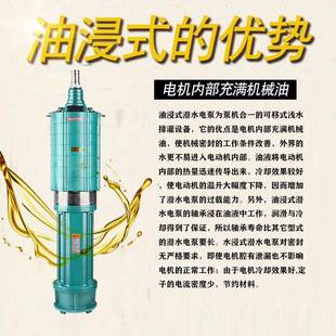 QD多级高扬潜水泵程用20V三相农业灌溉农深井一2415寸两寸水泵380