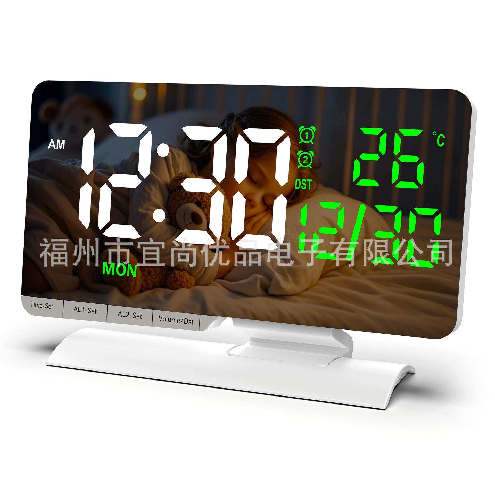 2025跨境新款万年历电子钟 LED夏令时桌面闹钟 温度星期显示台钟,电子元器件市场,其它元器件,淘宝优惠券,粉丝福利购,淘宝优惠卷