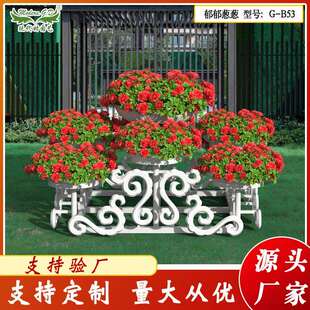 现代时园艺立体绿化景观工程组合艺术花架花器候车室门口创意花坛