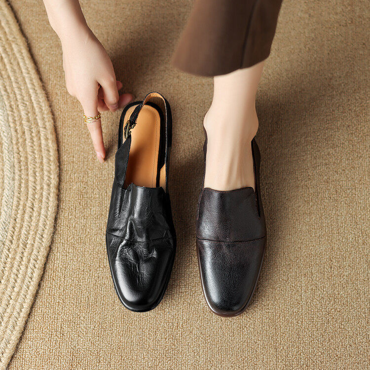 法式复古低跟柔软舒适里外全皮包头后空凉鞋2023春夏新款韩版单鞋,户外/登山/野营/旅行用品,登山鞋/徒步鞋,淘宝优惠券,粉丝福利购,淘宝优惠卷