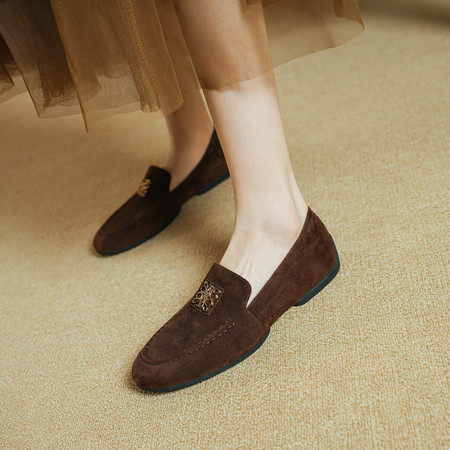 巨好穿法式深口单鞋女春秋圆头低跟平底鞋真皮内增高磨砂乐福鞋女,户外/登山/野营/旅行用品,登山鞋/徒步鞋,淘宝优惠券,粉丝福利购,淘宝优惠卷