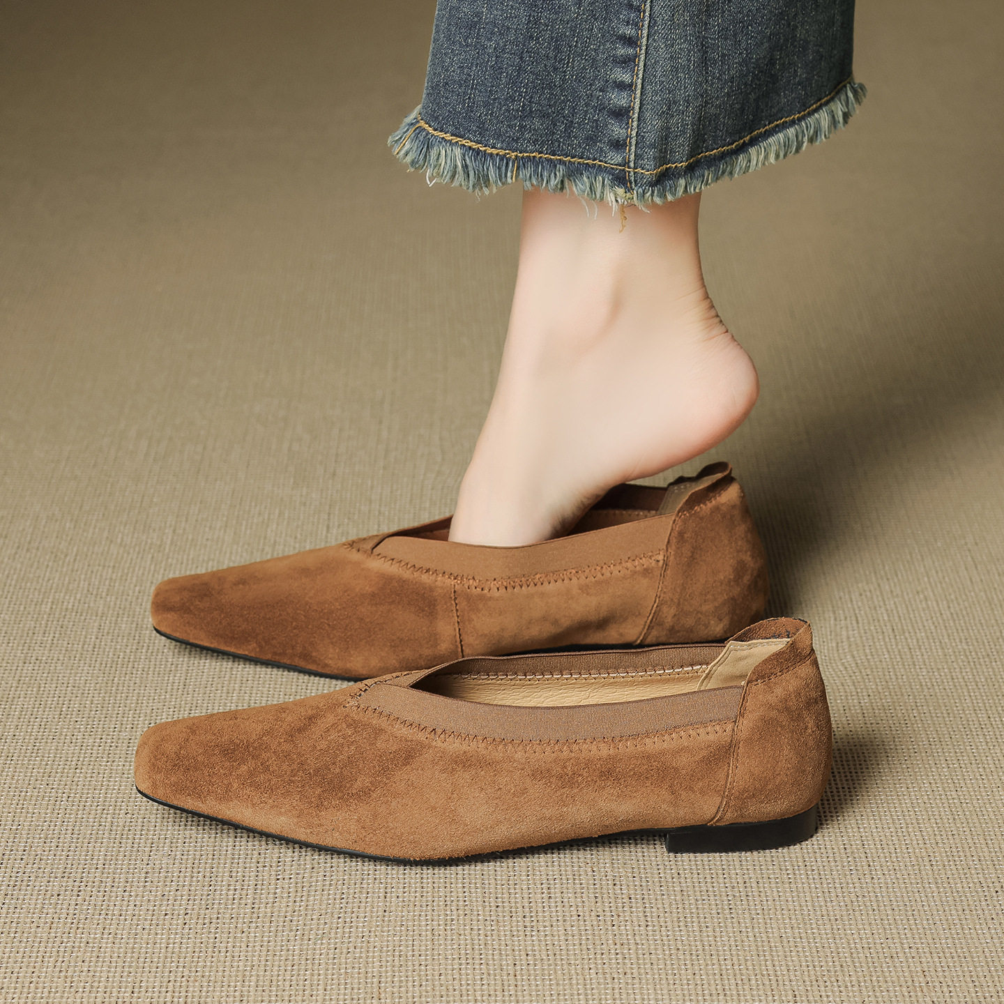 法式复古磨砂真皮平底单鞋方头深口小皮鞋通勤软底一脚蹬乐福鞋女,户外/登山/野营/旅行用品,登山鞋/徒步鞋,淘宝优惠券,粉丝福利购,淘宝优惠卷