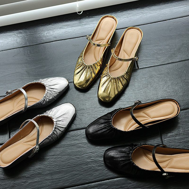 巨软褶皱牛皮包头拖鞋女夏外穿小众内增高一字扣带坡跟凉拖33码41,户外/登山/野营/旅行用品,登山鞋/徒步鞋,淘宝优惠券,粉丝福利购,淘宝优惠卷