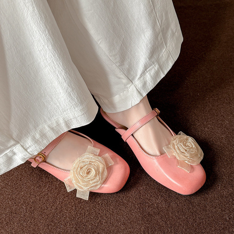 玛丽珍鞋圆头舒适凉拖鞋2025夏季女外穿平底百搭花朵半拖鞋穆勒鞋,户外/登山/野营/旅行用品,登山鞋/徒步鞋,淘宝优惠券,粉丝福利购,淘宝优惠卷