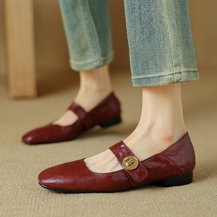 2024春款法式复古酒红色方头浅口一字带玛丽珍单鞋女低跟百搭平底,户外/登山/野营/旅行用品,登山鞋/徒步鞋,淘宝优惠券,粉丝福利购,淘宝优惠卷