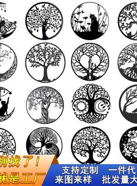 跨境亚马逊爆款金属墙饰壁挂家居铁艺剪影装饰墙面艺术生命之树