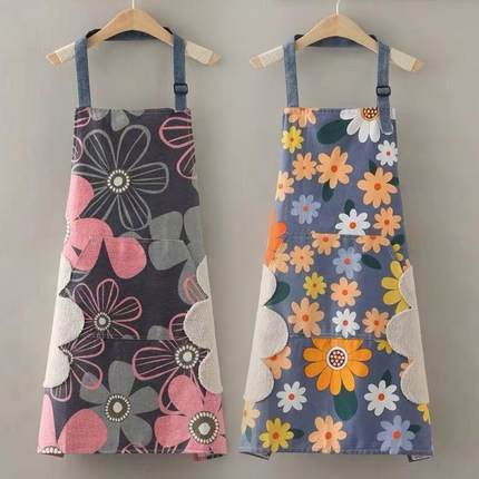 18266奶茶店做饭围裙家用女厨房防水防油可爱时尚围腰工作服