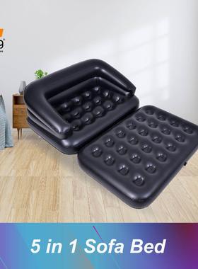 JILONG充气沙发床双人加厚沙发多功能户外便携式折叠充气沙发床