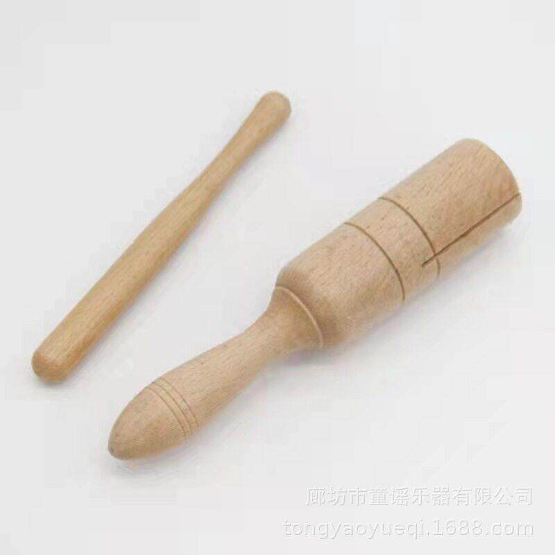厂家奥尔夫打击乐器 响筒木制响筒加沟响筒 螺纹响筒
