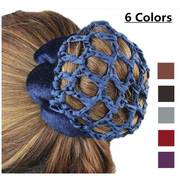 2022成人素色色丁布发网 表演舞蹈芭蕾头带发网兜 职业纯色头花