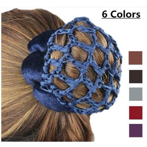 2022成人素色色丁布发网 表演舞蹈芭蕾头带发网兜 职业纯色头花